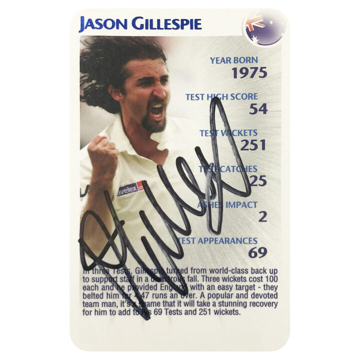 Signed Jason Gillespie Trade Card - Australia Cricket Icon