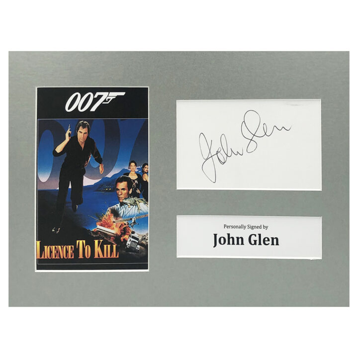 Signed John Glen Photo Display - 12x8 Film Icon