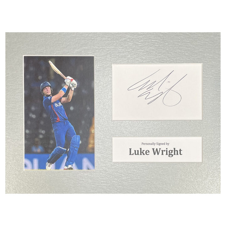 Signed Luke Wright Photo Display - 12x8 England Cricket Icon