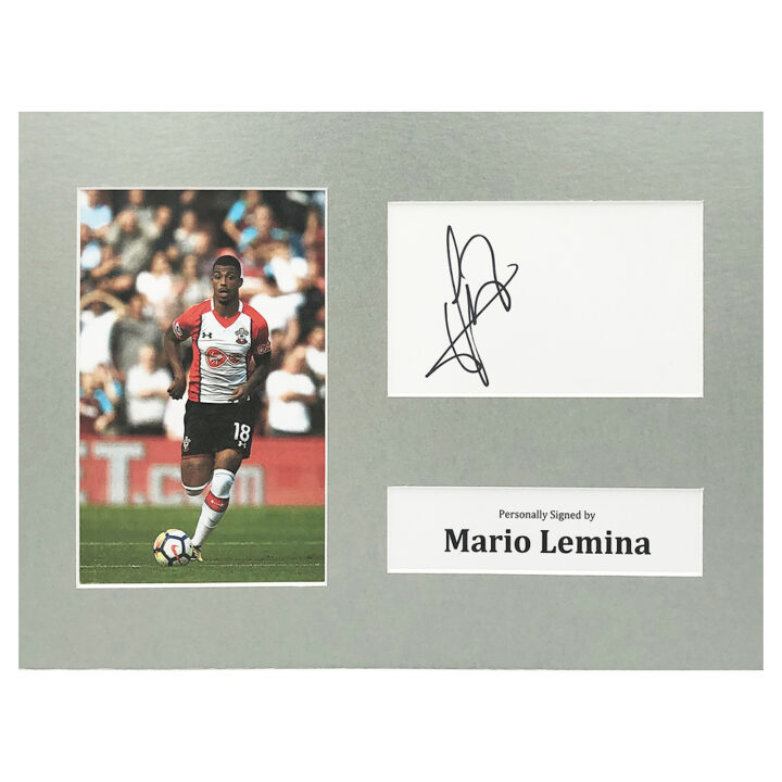 Signed Mario Lemina Photo Display - 12x8 Southampton Icon