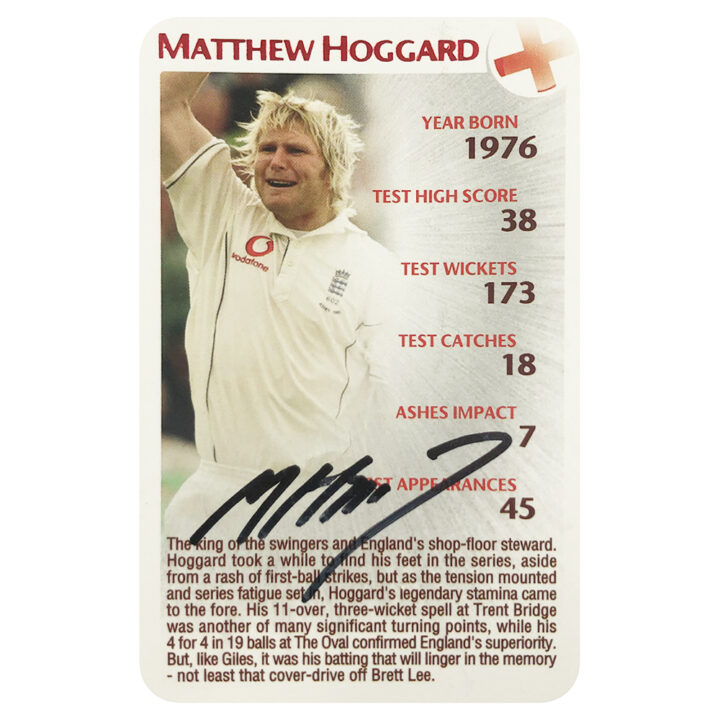 Signed Matthew Hoggard Trade Card - England Cricket Icon