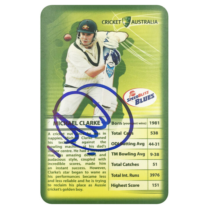 Signed Michael Clarke Collector Card - Australia Cricket Top Trumps