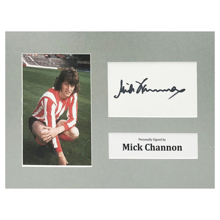 Signed Mick Channon Photo Display - 12x8 Southampton Icon
