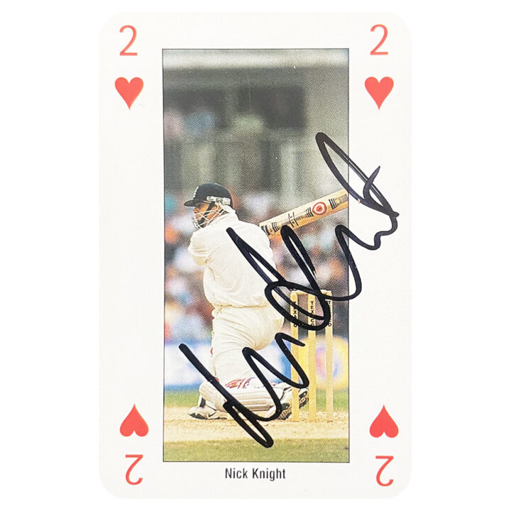 Signed Nick Knight Playing Card - England Cricket Icon