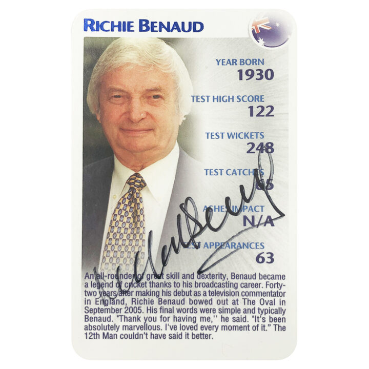 Signed Richie Benaud Trade Card - Australia Cricket Icon