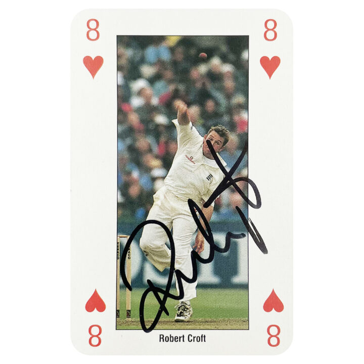 Signed Robert Croft Playing Card - England Cricket Icon