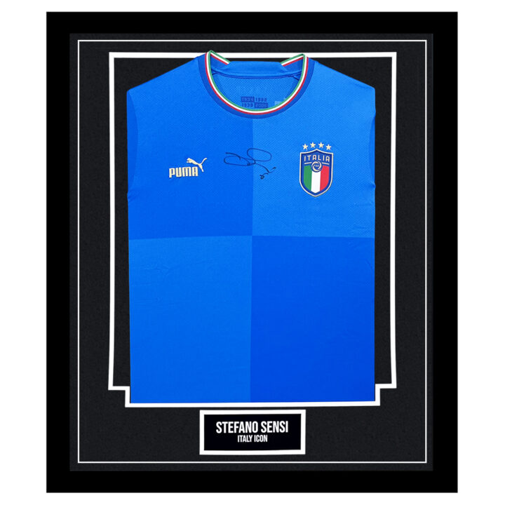 Signed Steffano Sensi Framed Shirt - Italy Icon Autograph