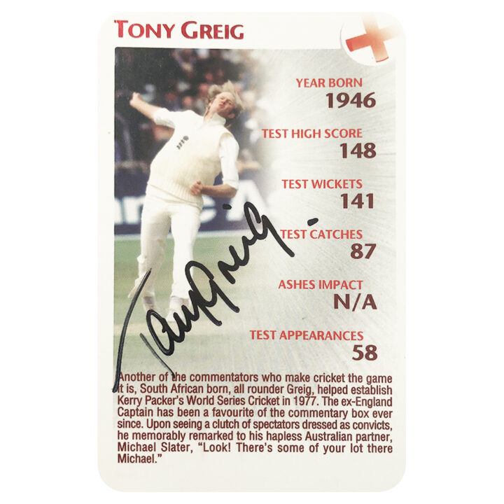 Signed Tony Greig Trade Card - England Cricket Icon