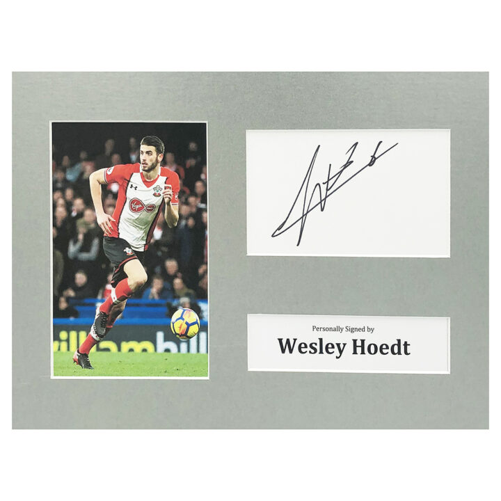 Signed Wesley Hoedt Photo Display - 12x8 Southampton Icon