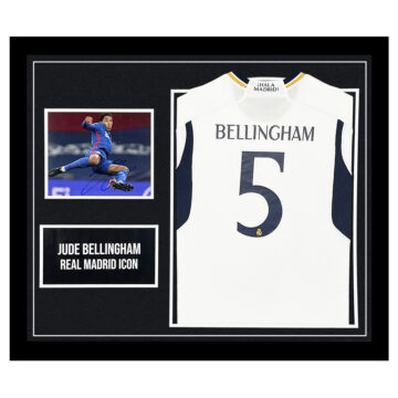 Signed Jude Bellingham Framed Display - Real Madrid Icon Shirt