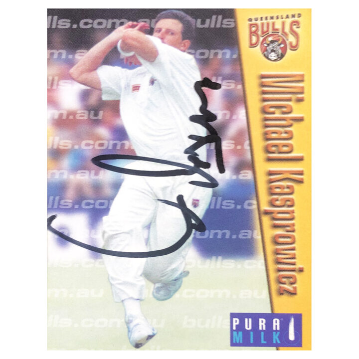 Michael Kasprowicz Signed Trading Card - Queensland Bulls Autograph