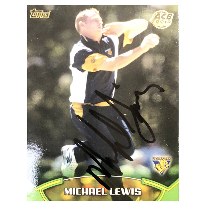 Michael Lewis Signed Trading Card - Victoria Bushrangers Topps