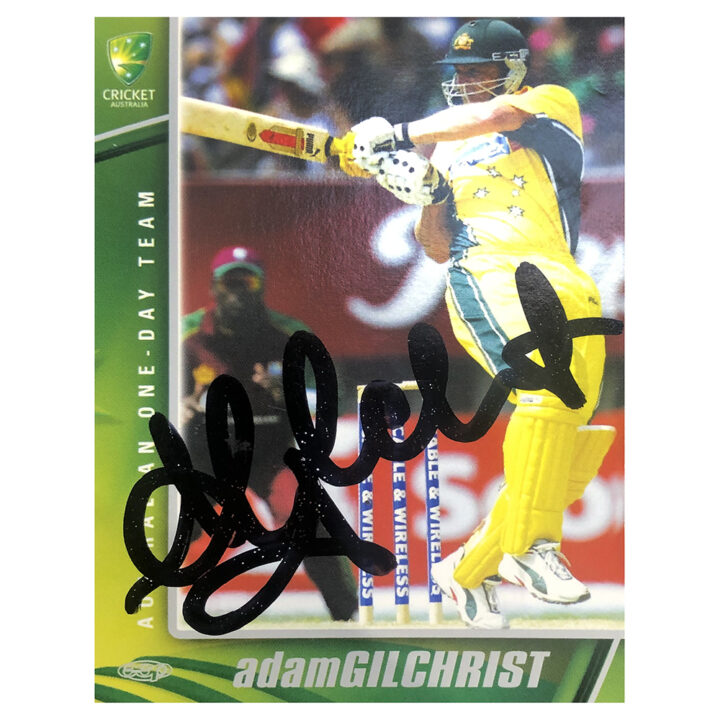 Signed Adam Gilchrist Trade Card - Australia One Day Team Autograph