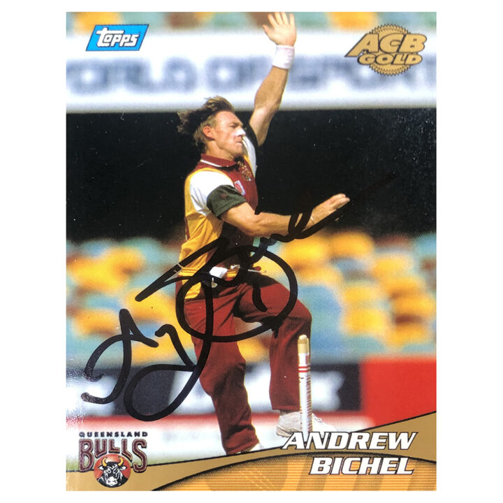 Signed Andrew Bichel Trading Card - Queensland Bulls Topps