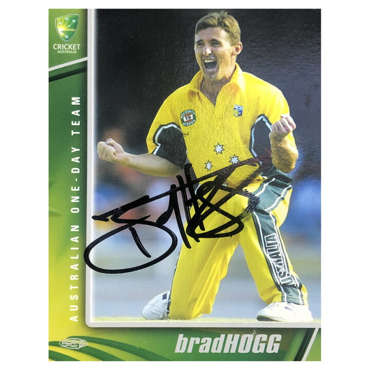 Signed Brad Hogg Trade Card - Australia One Day Team Autograph