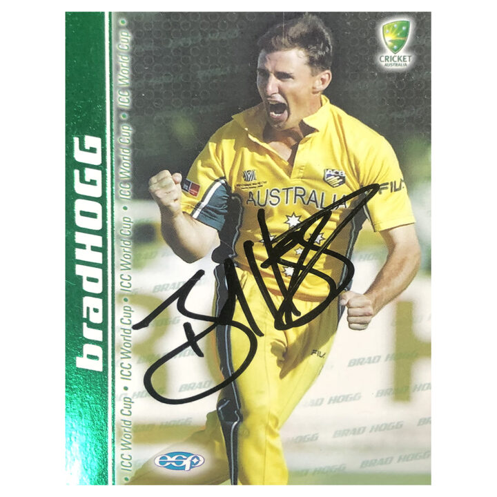 Signed Brad Hogg Trade Card - Cricket World Cup Winner 2003