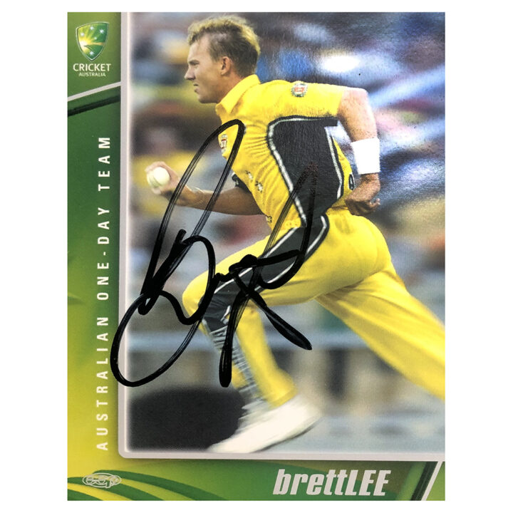 Signed Brett Lee Trade Card - Australia One Day Team Autograph