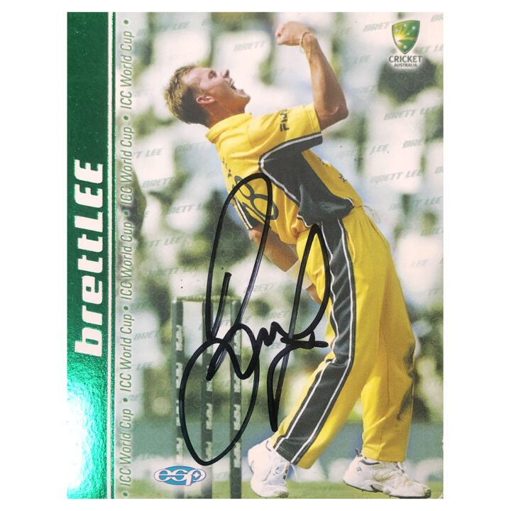 Signed Brett Lee Trade Card - Cricket World Cup Winner 2003