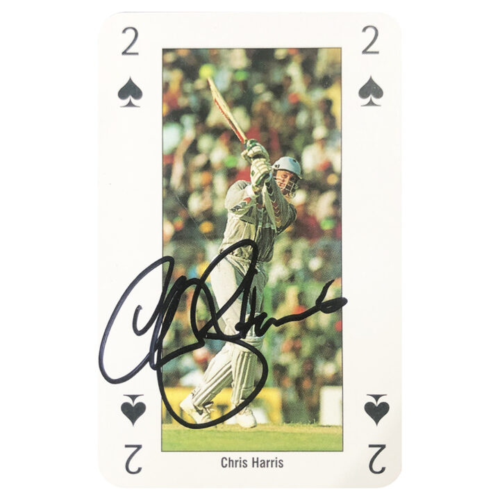 Signed Chris Harris Playing Card - New Zealand Cricket Autograph
