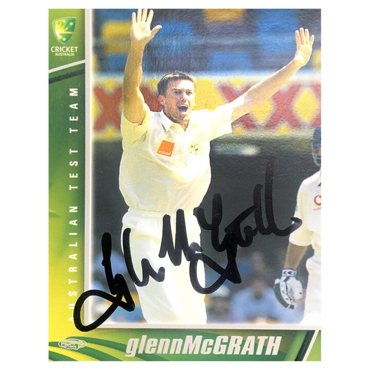 Signed Glenn McGrath Trade Card - Australia Test Team Autograph