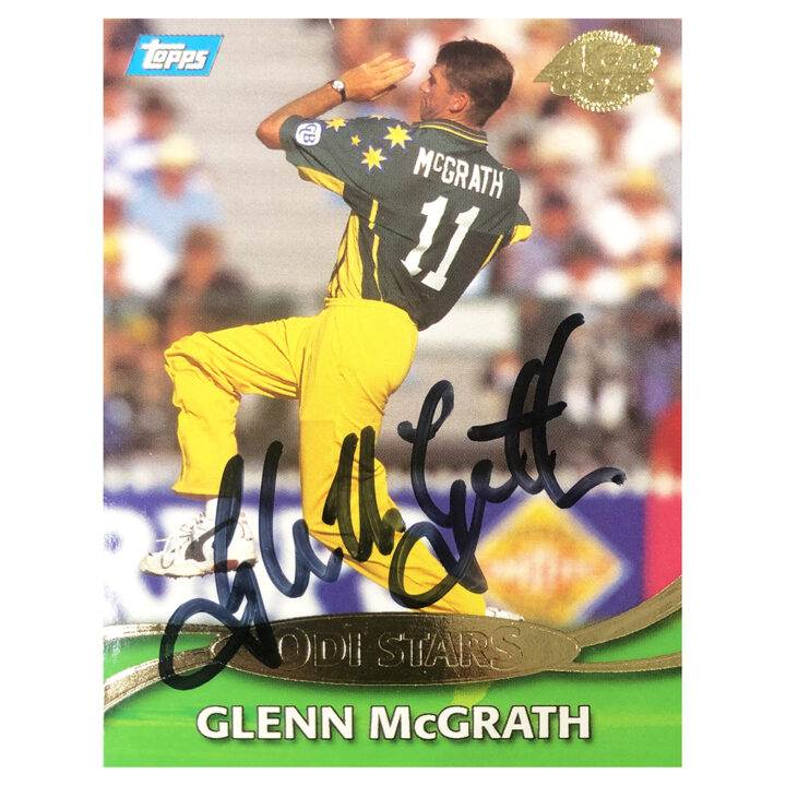 Signed Glenn McGrath Trading Card - ODI Stars Topps