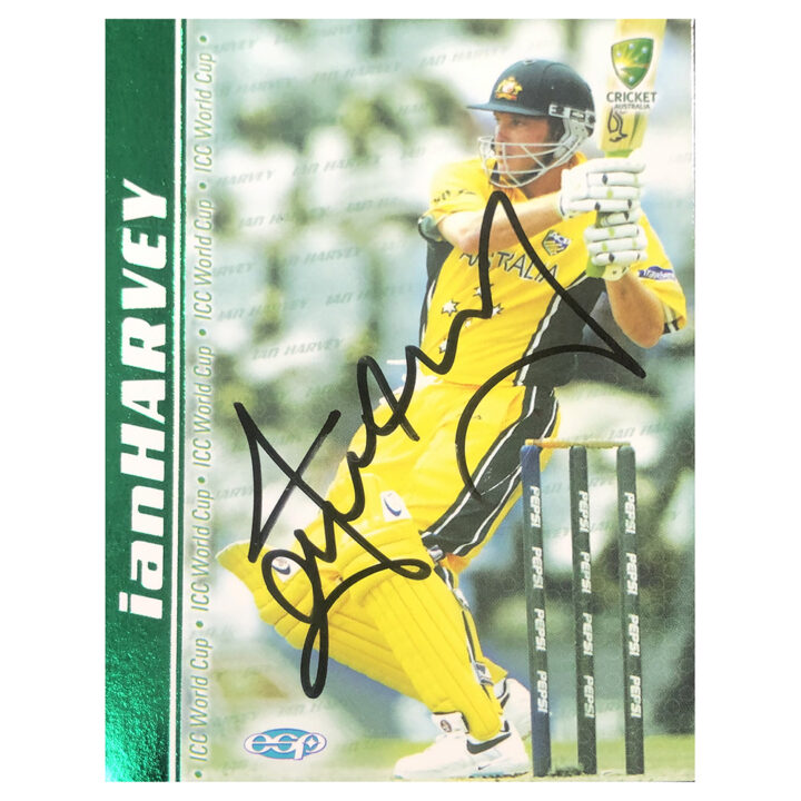 Signed Ian Harvey Trade Card - Cricket World Cup Winner 2003
