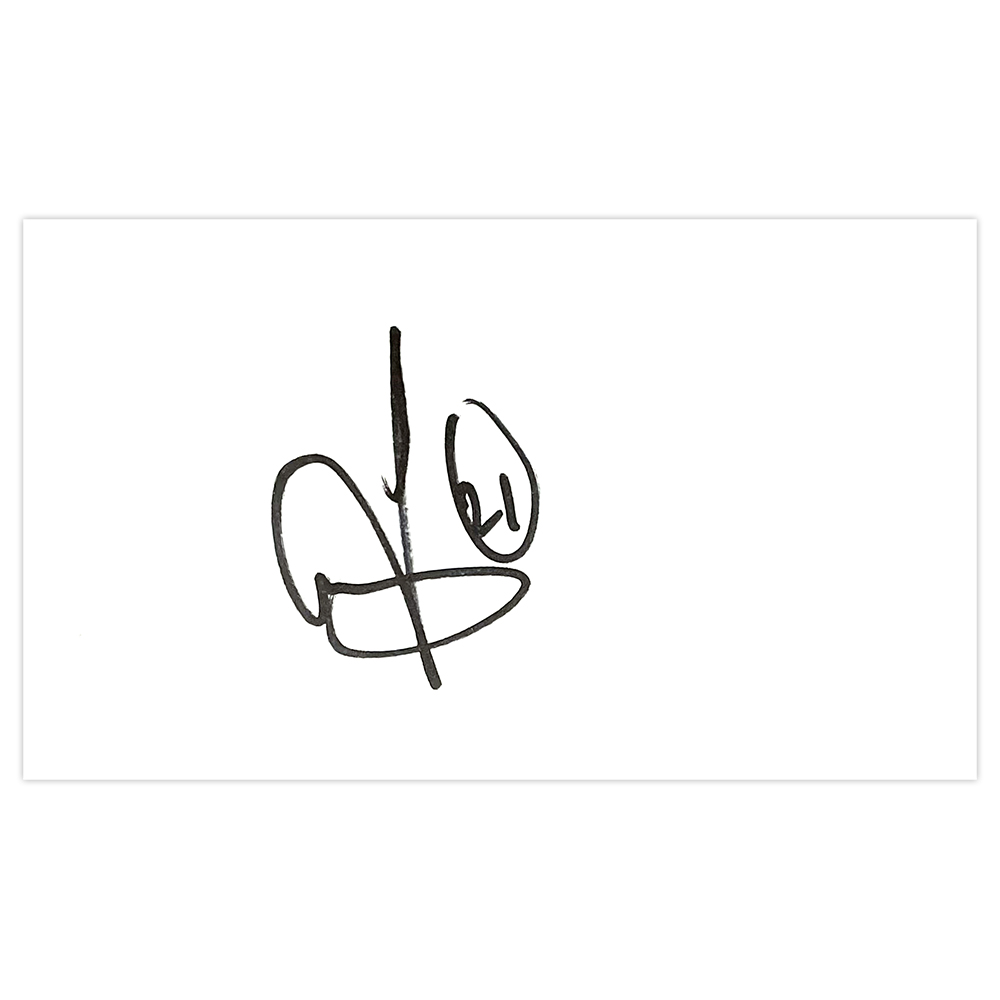 Signed Jem Karacan White Card - Reading Autograph