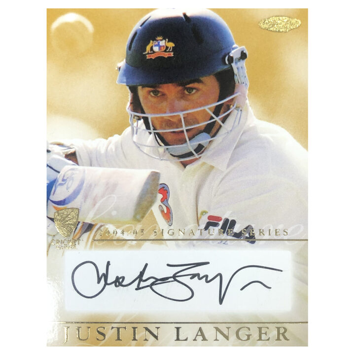 Signed Justin Langer Trade Card - Signature Series Autograph
