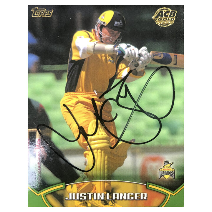 Signed Justin Langer Trading Card - Australia Cricket Topps