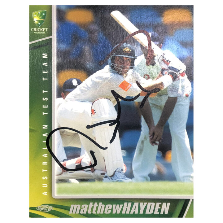 Signed Matthew Hayden Trade Card - Australia Test Team Autograph