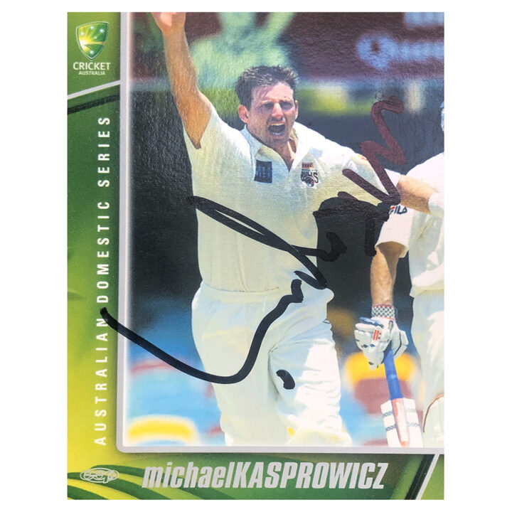 Signed Michael Kasprowicz Trade Card - Australia Domestic Series Autograph