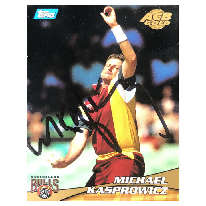 Signed Michael Kasprowicz Trading Card - Queensland Bulls Topps