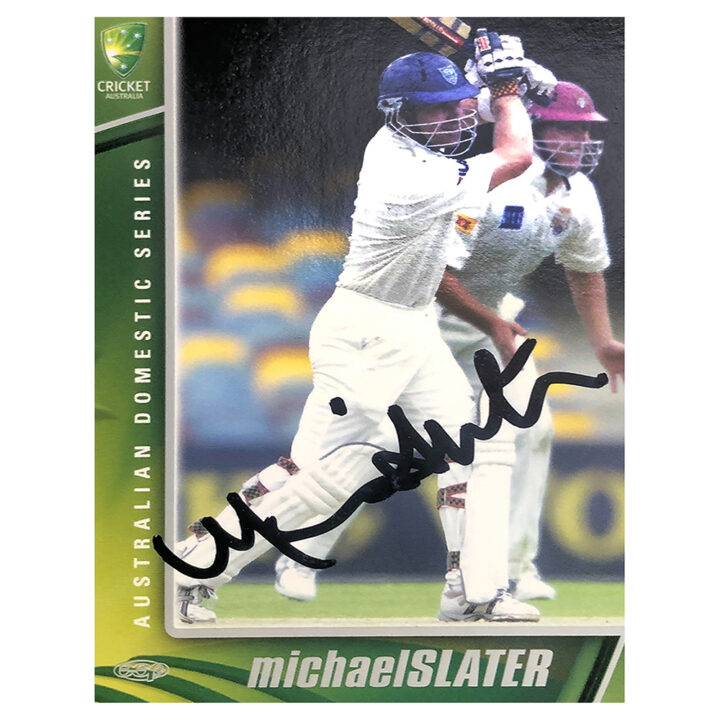 Signed Michael Slater Trade Card - Australia Domestic Series Autograph