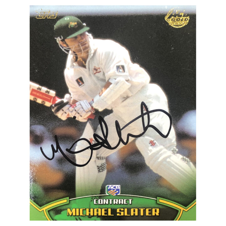 Signed Michael Slater Trading Card - Australia Contract Topps