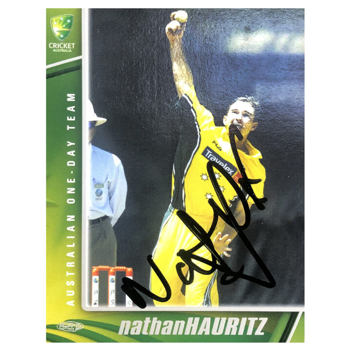 Signed Nathan Hauritz Trade Card - Australia One Day Team Autograph