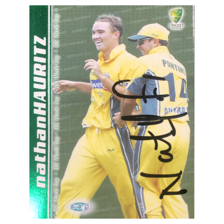 Signed Nathan Hauritz Trade Card - Cricket World Cup Winner 2003