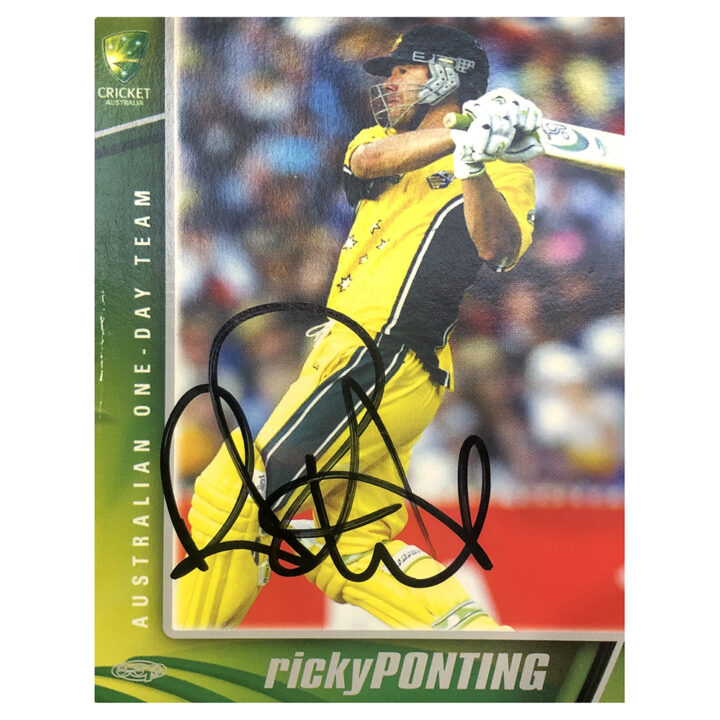 Signed Ricky Ponting Trade Card - Australia One Day Team Autograph