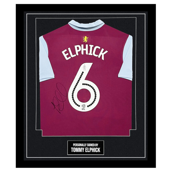 Framed Tommy Elphick Shirt – Aston Villa FC Autograph