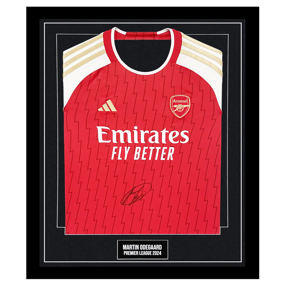 Signed Martin Odegaard Framed Arsenal Shirt - Premier League 2024