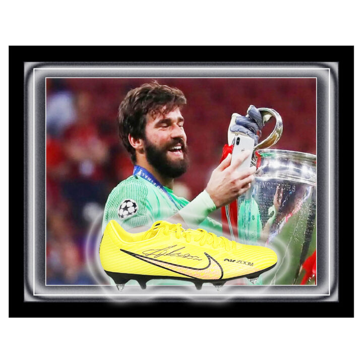 Signed Alisson Becker Boot Framed Dome - Champions League Winner 2019