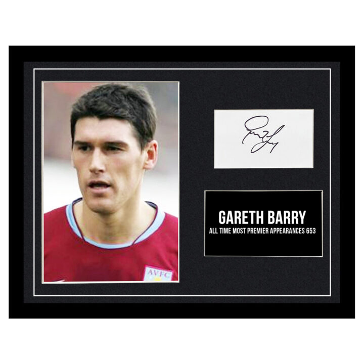 Signed Gareth Barry Framed Photo Display - Most Premier League Appearances 653