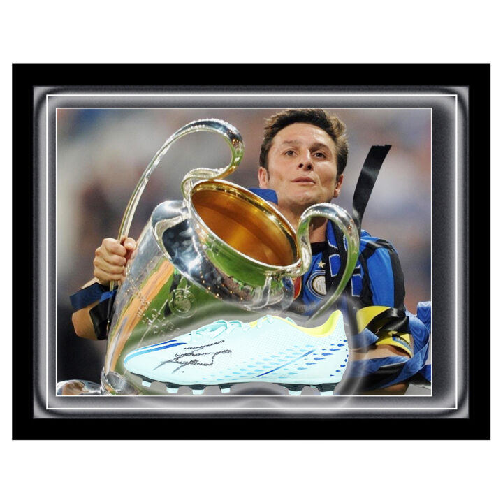Signed Javier Zanetti Boot Framed Dome - Champions League Winner 2010