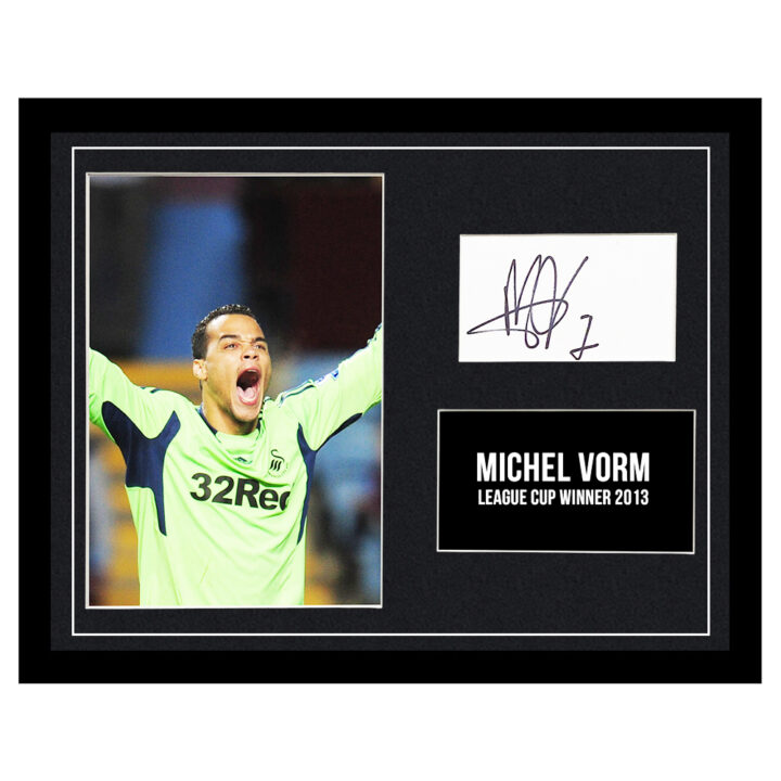 Signed Michel Vorm Framed Photo Display - League Cup Winner 2013