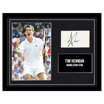 Signed Tim Henman Framed Photo Display - 16x12 Wimbledon Icon