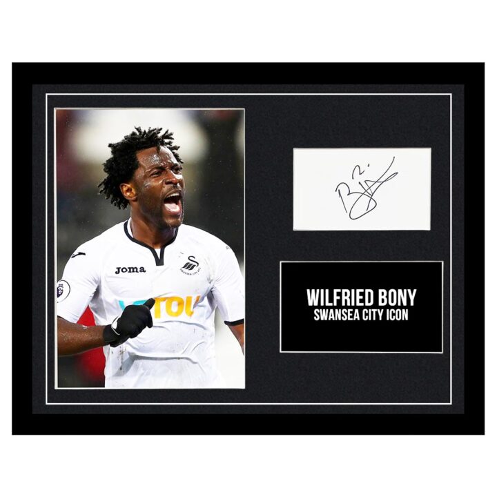 Signed Wilfried Bony Framed Photo Display - Swansea City Icon