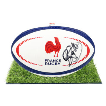 Signed Baptiste Serin Framed Ball - France Rugby Icon