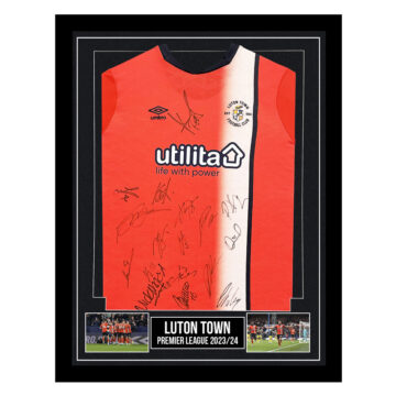 Signed Luton Town Framed Home Shirt - Premier League 2023/24