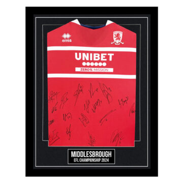 Signed Middlesbrough Framed Home Shirt - EFL Championship 2024