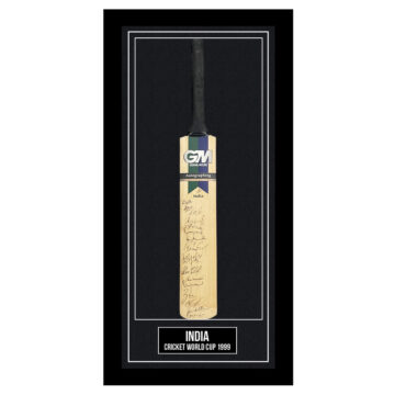 Signed India Framed Bat - Cricket World Cup 1999 Tendulkar