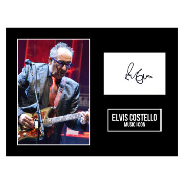 Signed Elvis Costello Photo Display 16x12 - Music Icon Autograph